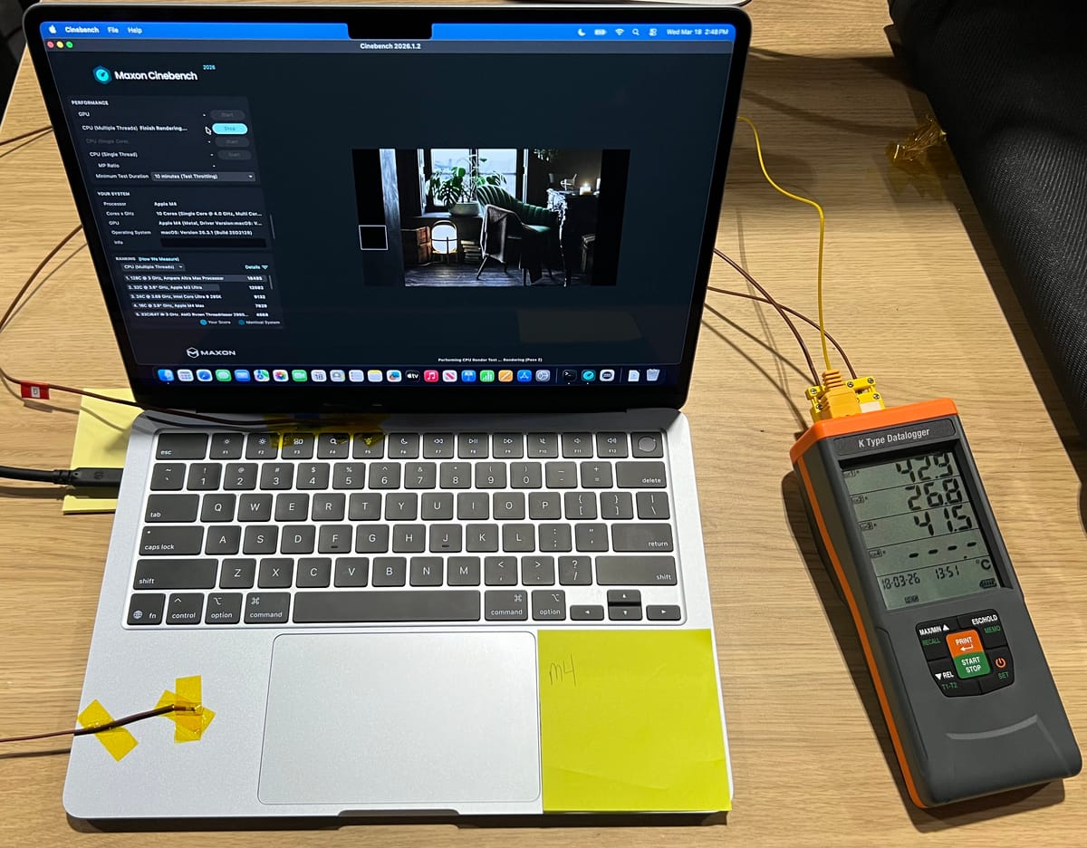 MacBook Neo and M5 MacBook Thermal Testing